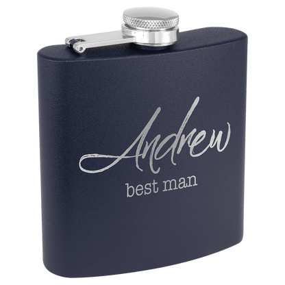 Flask 6 oz. - 3.625" x 4.375" / Navy Blue