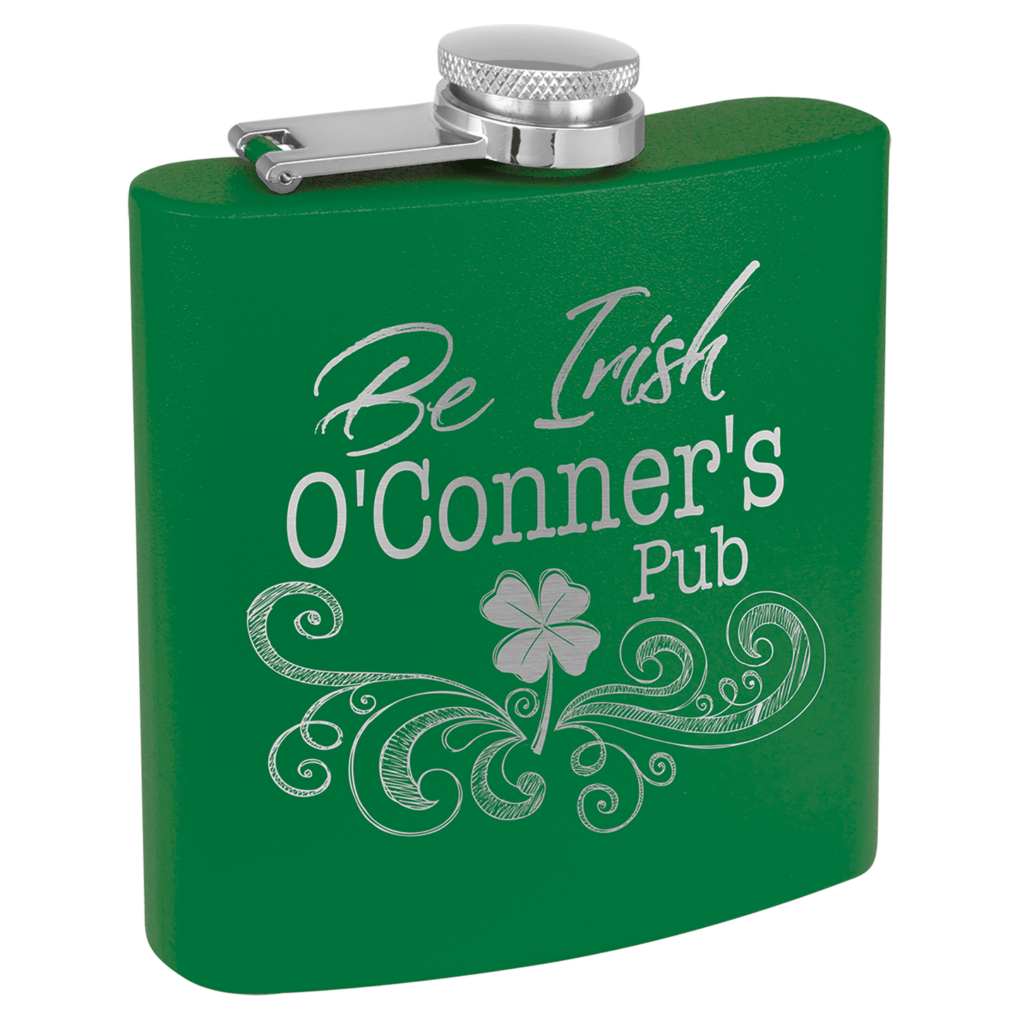 Flask 6 oz. - 3.625" x 4.375" / Green