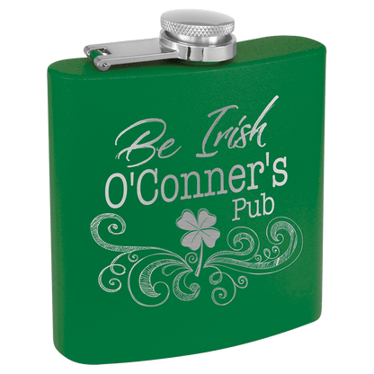 Flask 6 oz. - 3.625" x 4.375" / Green