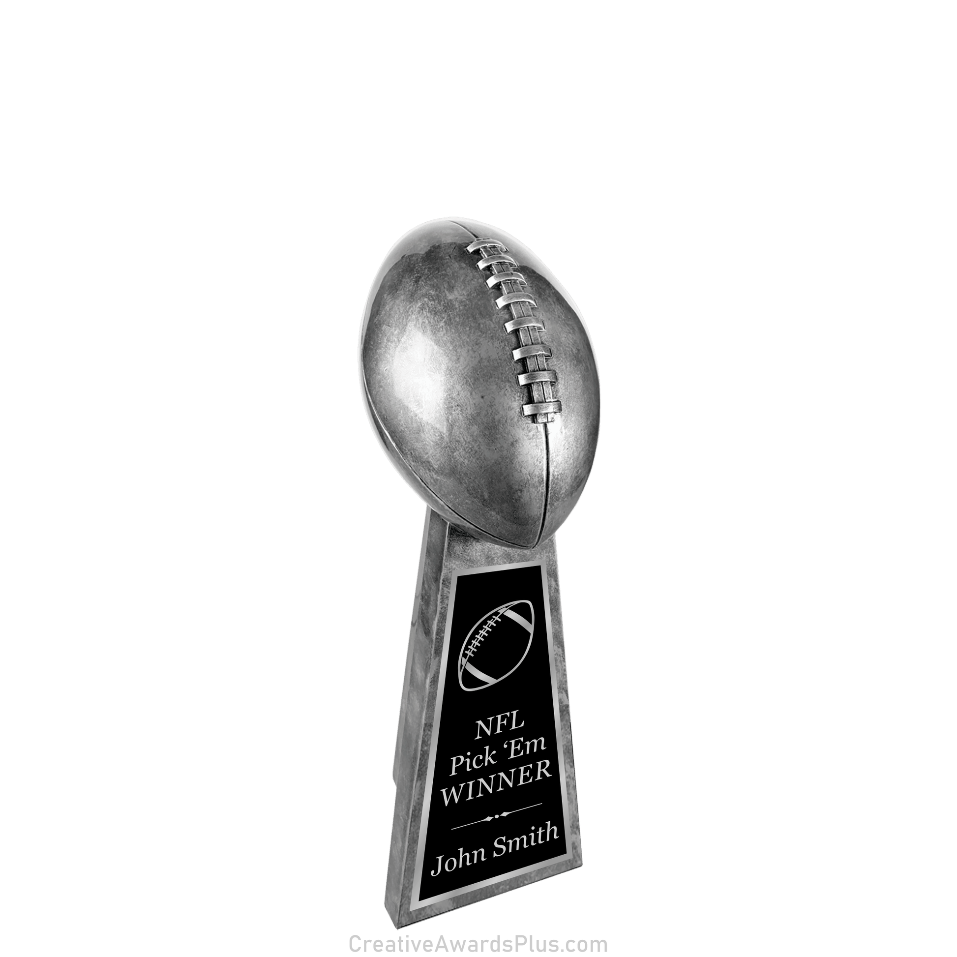 Antique Silver Football Tower 10.25"