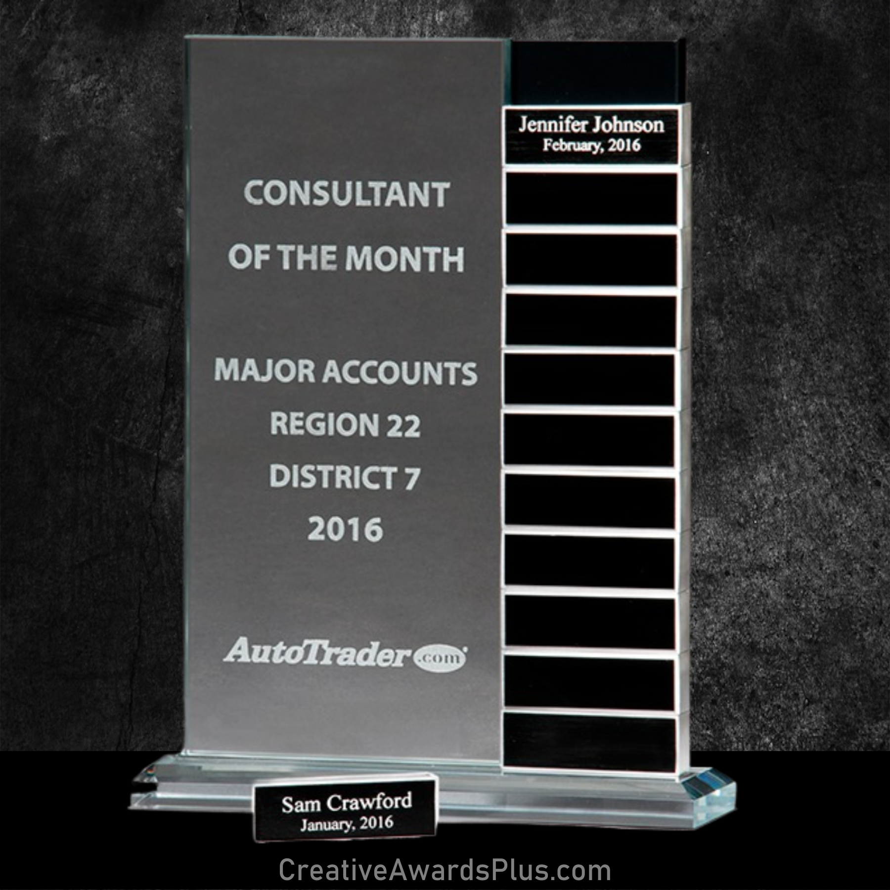 Perpetual Jade Glass Award 10" / Clear