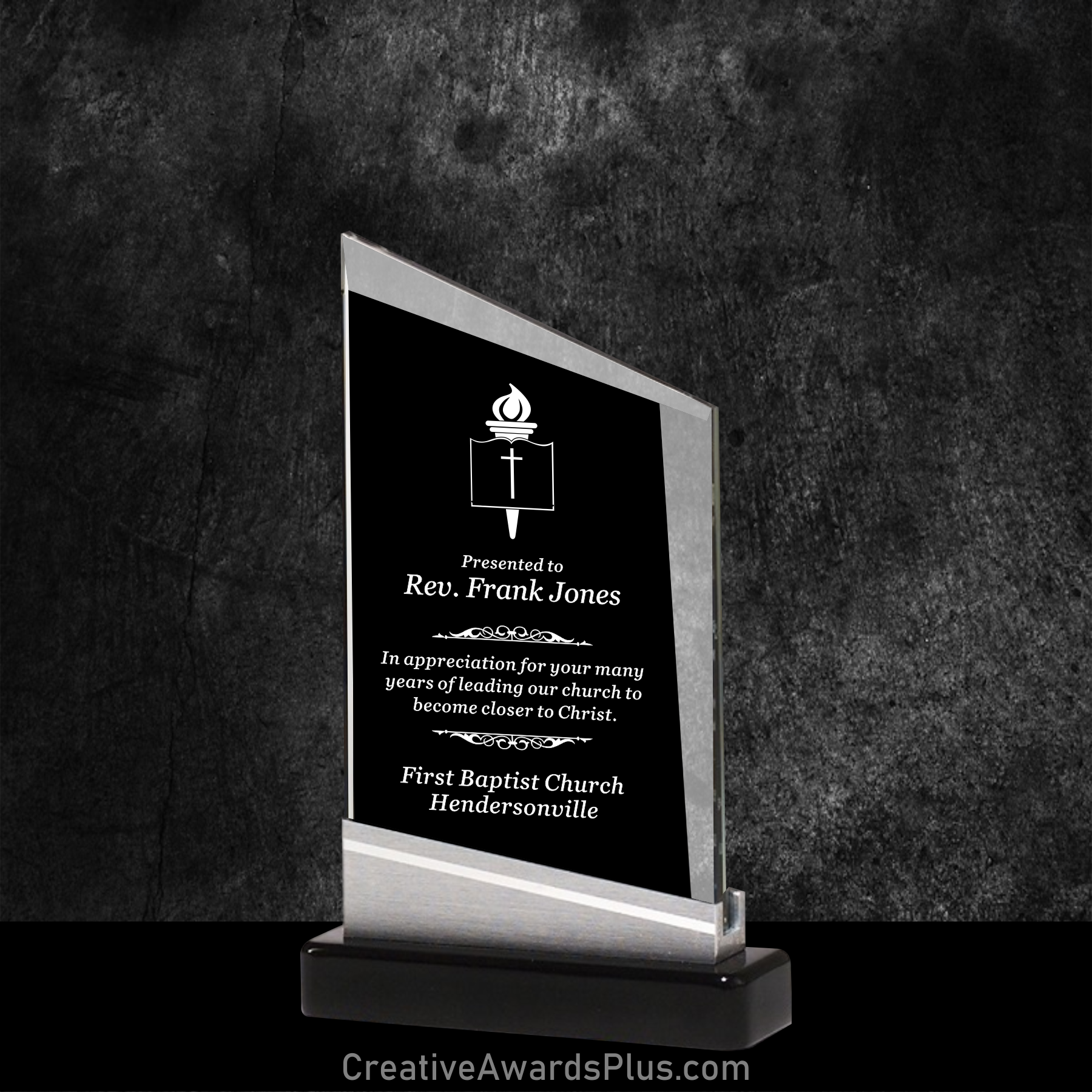 Zenith Black Glass Award 7.875" / Black