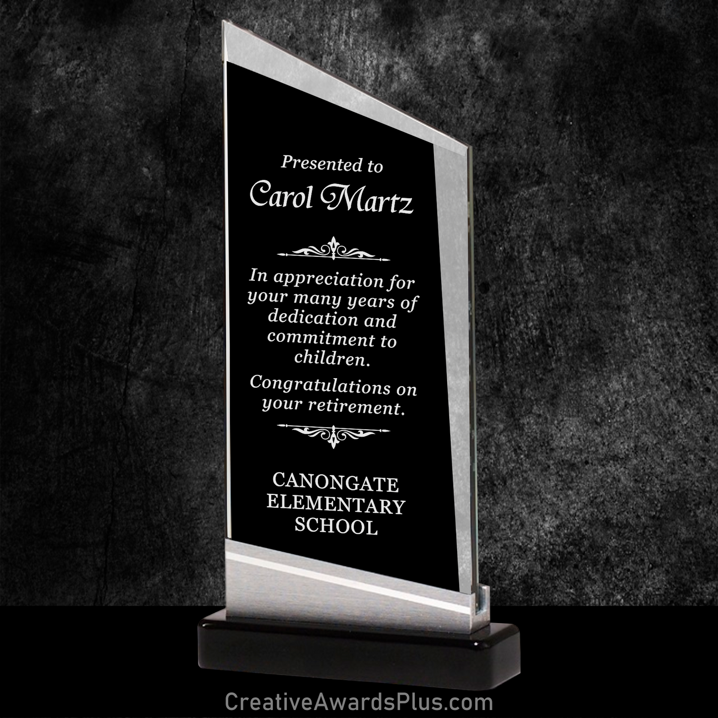 Zenith Black Glass Award 9.875" / Black