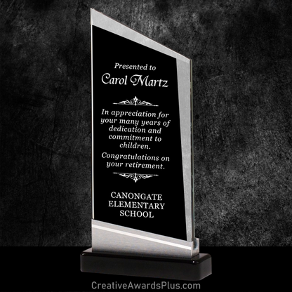 Zenith Black Glass Award 9.875" / Black