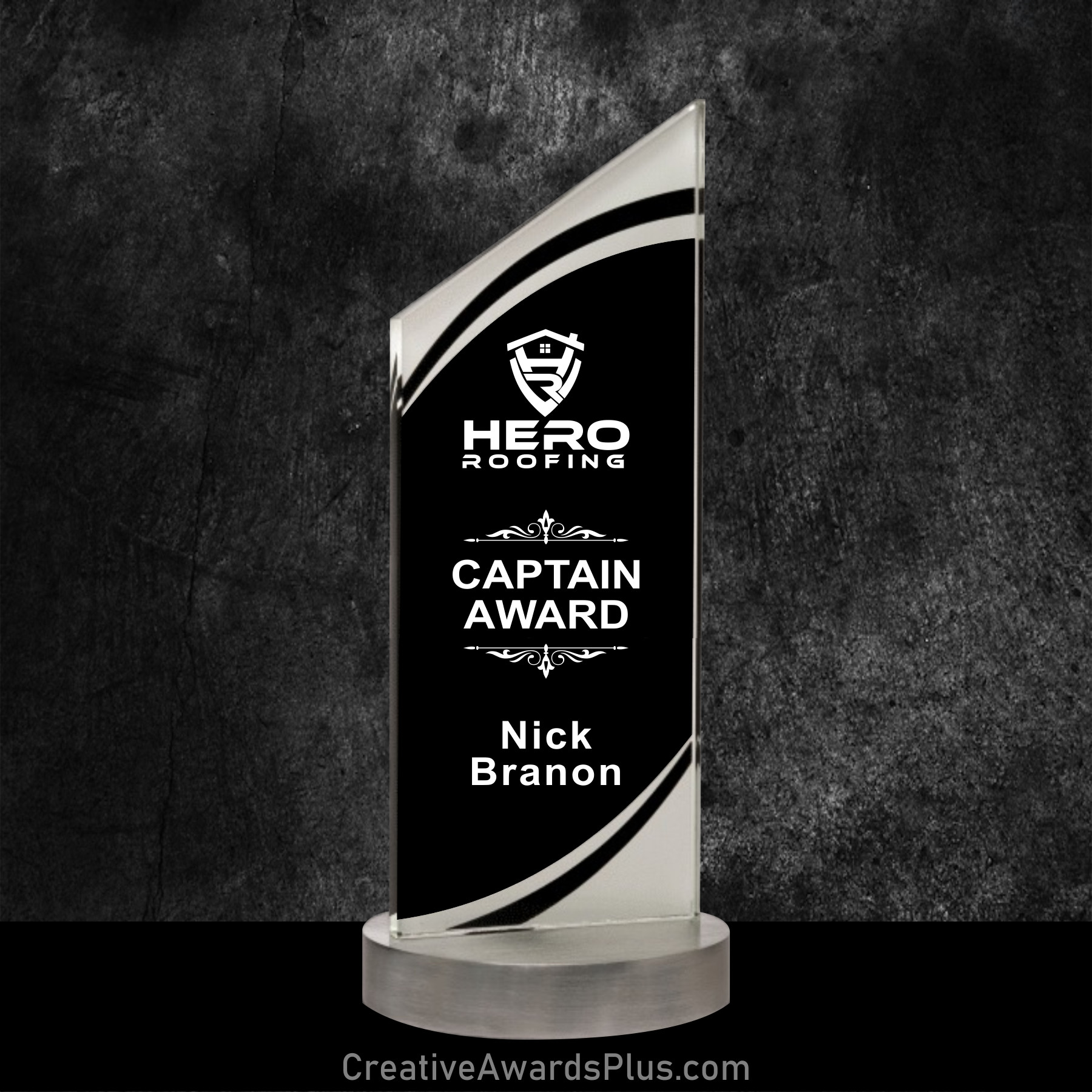 Pinnacle Black Glass Award 10.875" / Black