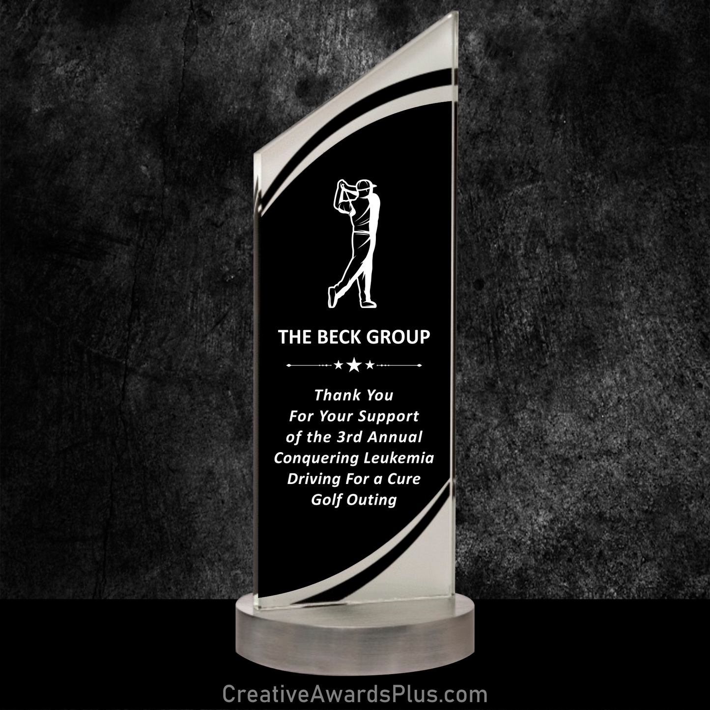 Pinnacle Black Glass Award 11.875" / Black