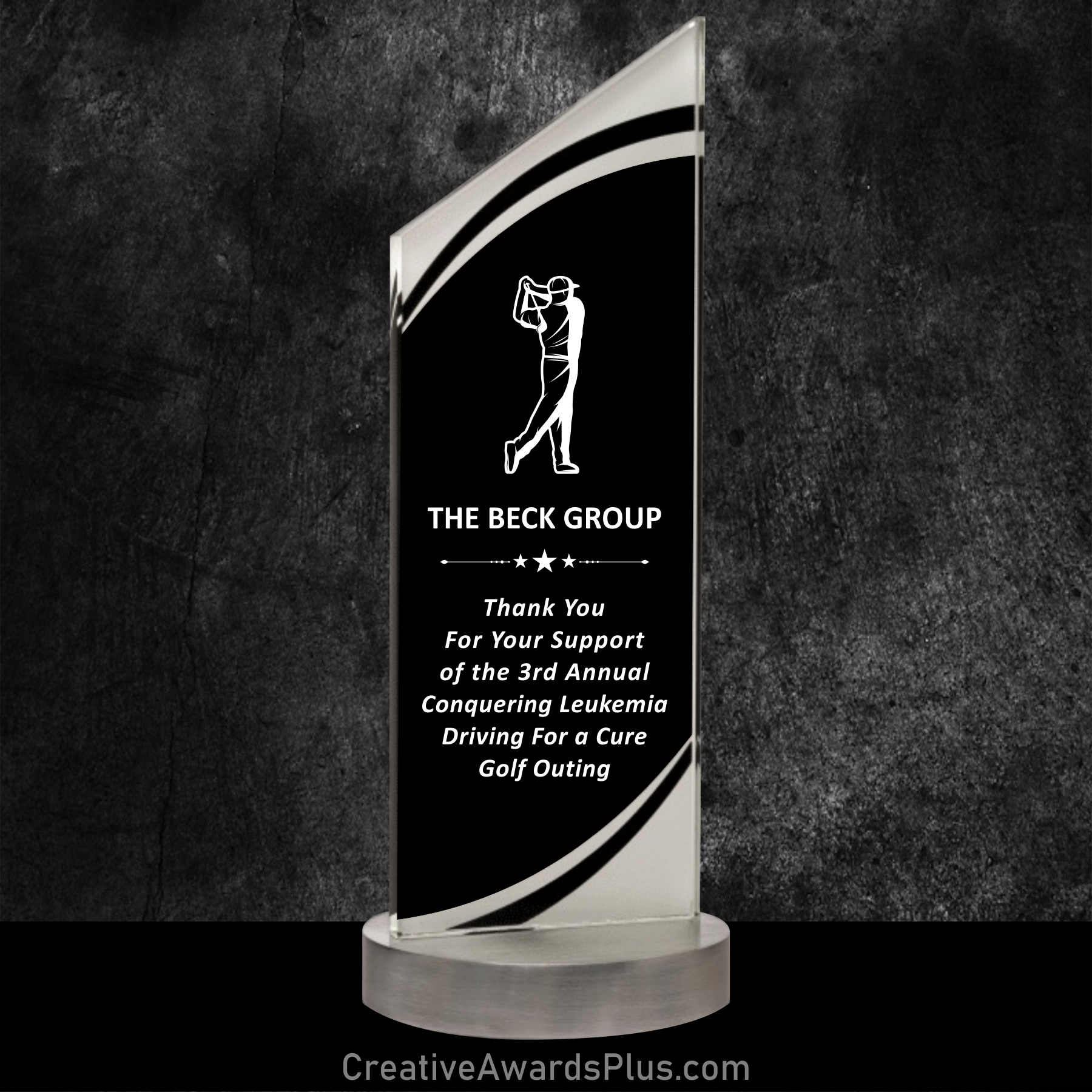 Pinnacle Black Glass Award 11.875" / Black