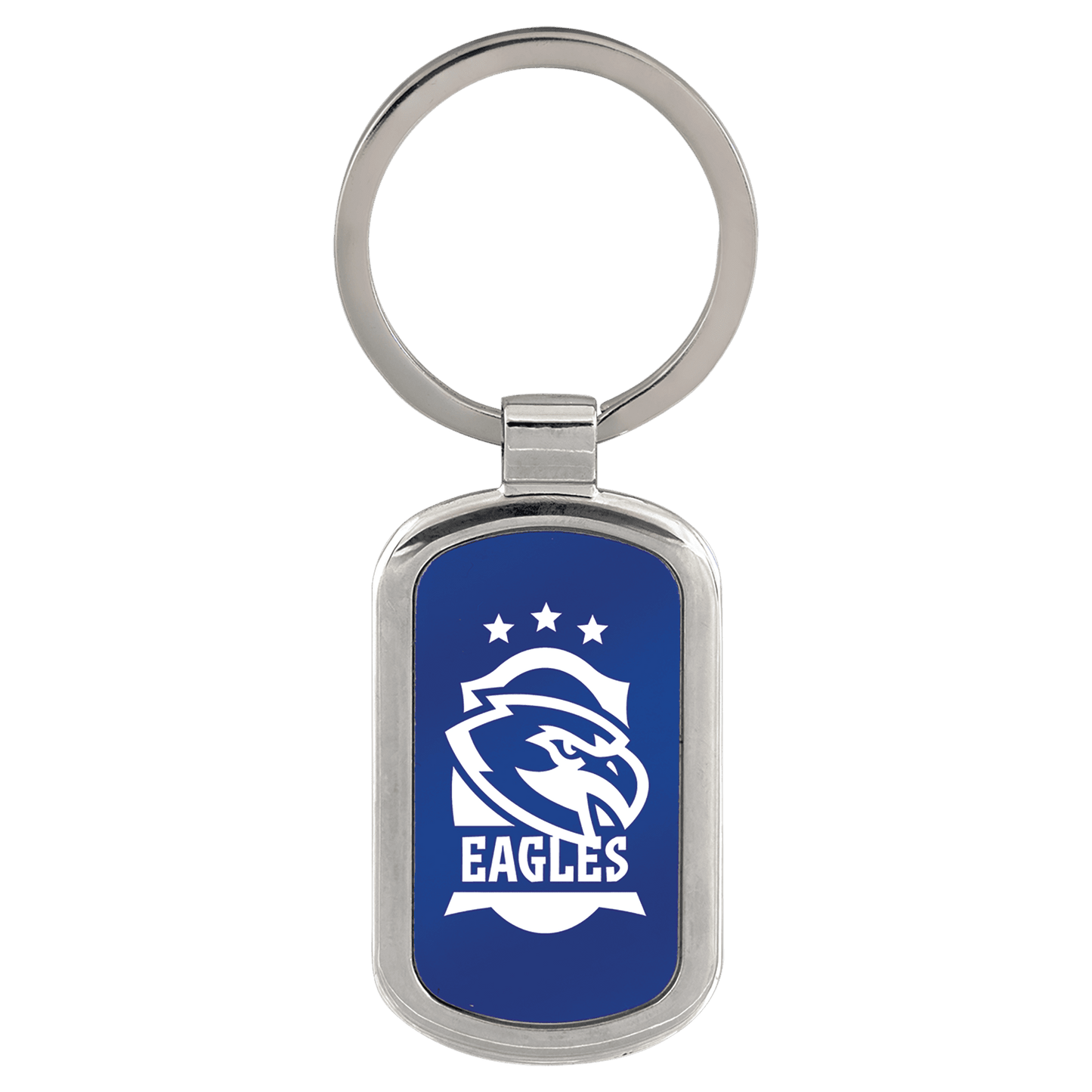 Rectangular Aluminum Keychain Blue