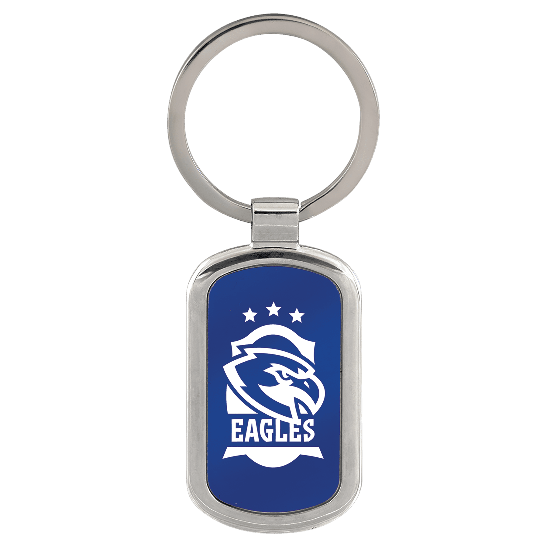 Rectangular Aluminum Keychain Blue