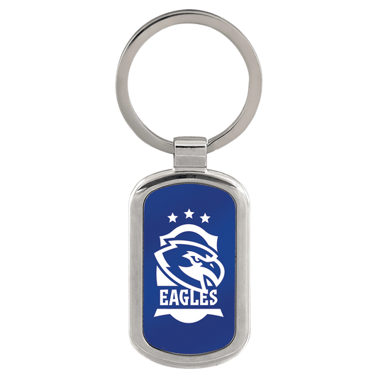 Rectangular Aluminum Keychain Blue