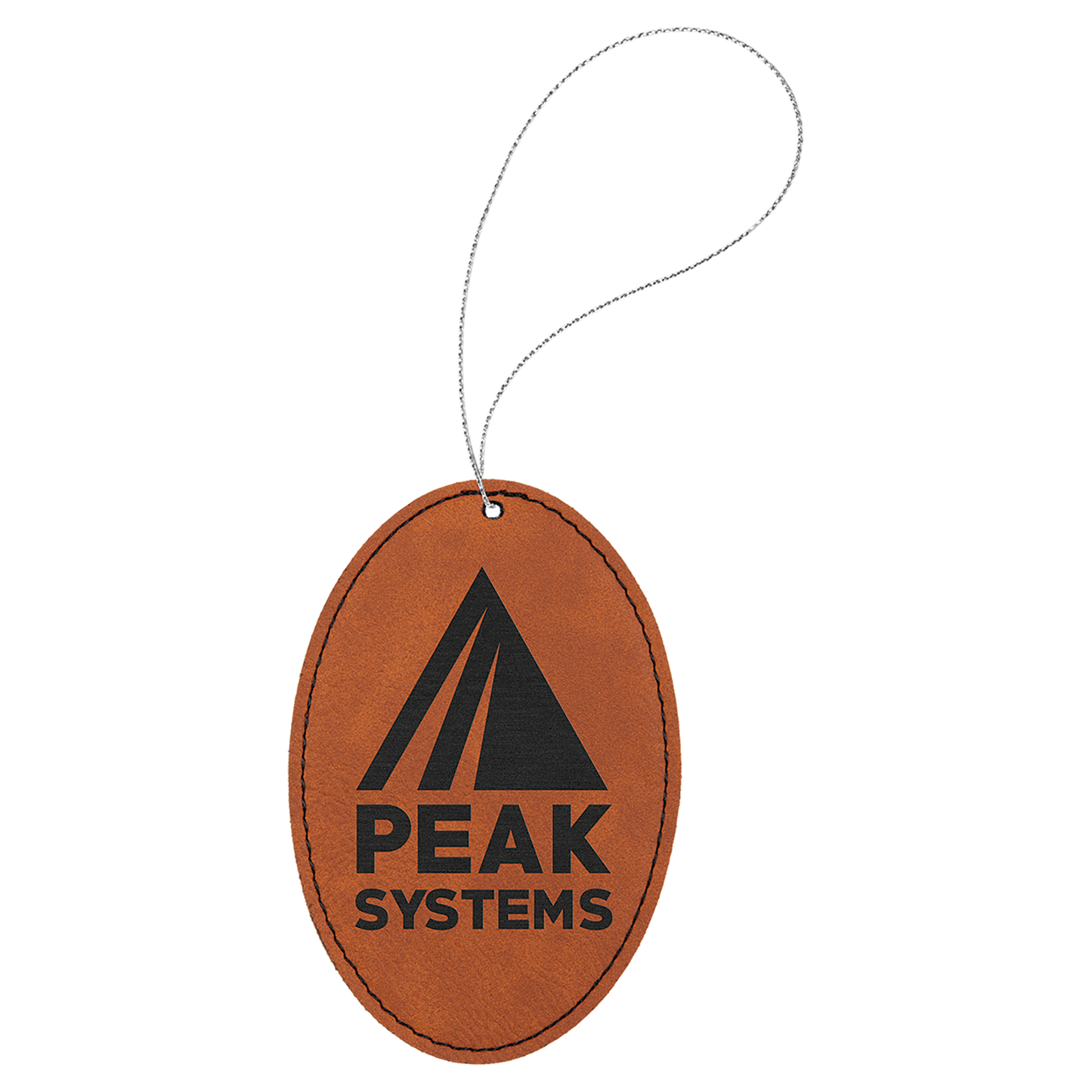 Leatherette Oval Ornament 4.5" / Rawhide