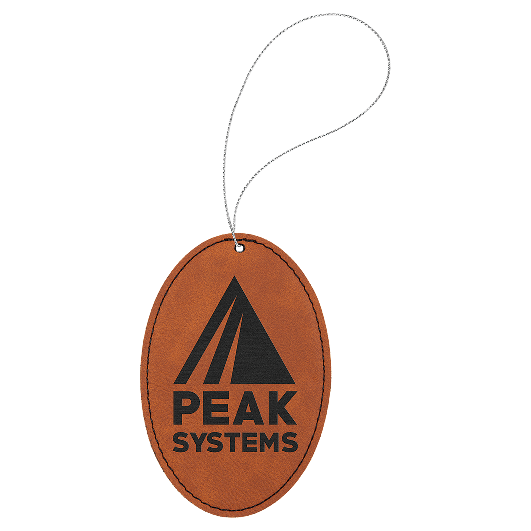 Leatherette Oval Ornament 4.5" / Rawhide