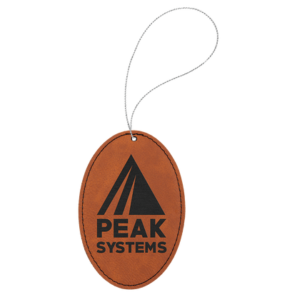 Leatherette Oval Ornament 4.5" / Rawhide