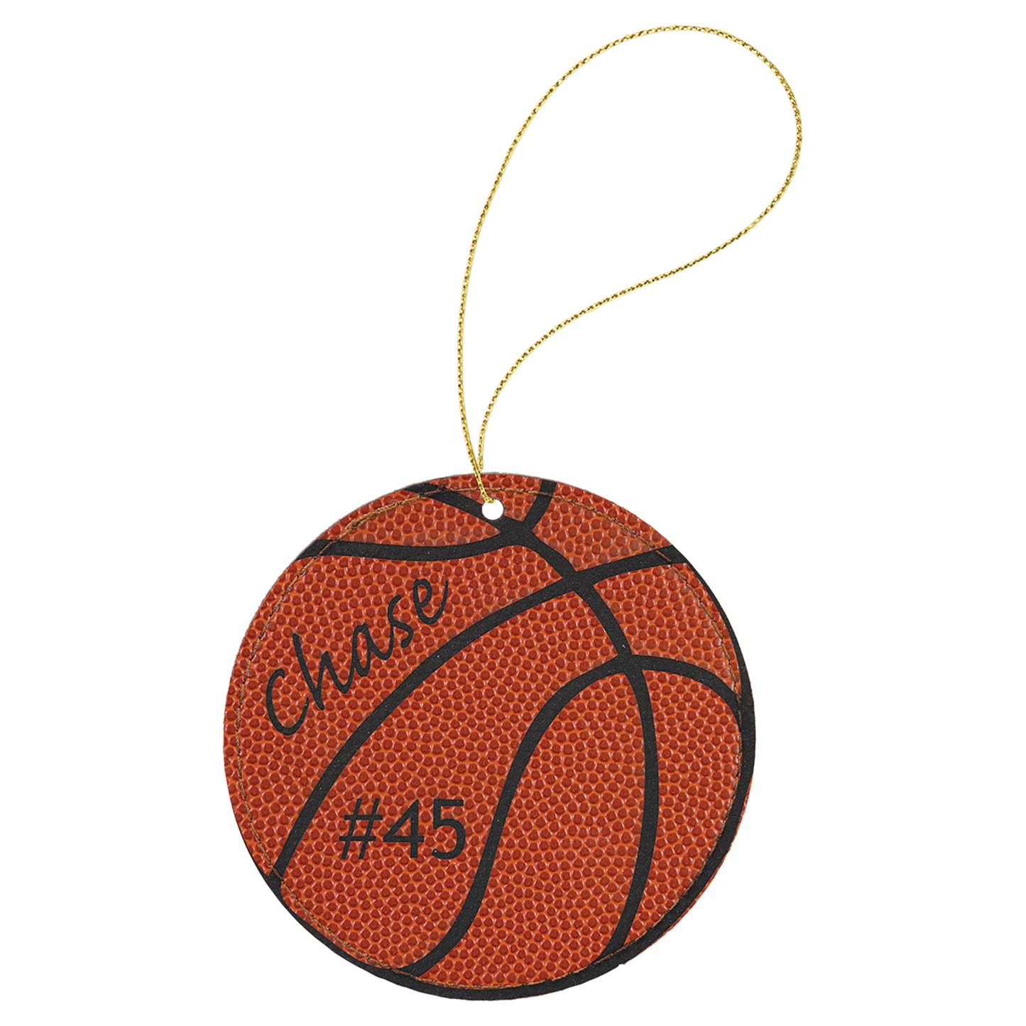Leatherette Round Ornament 3.75" / Basketball