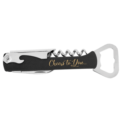Wine Bottle Opener 5.25" / Black/Gold