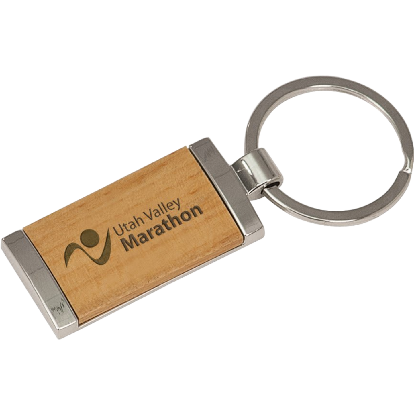 Wood Keychain 3 3/8" x 7/8" / Maple / Rectangle