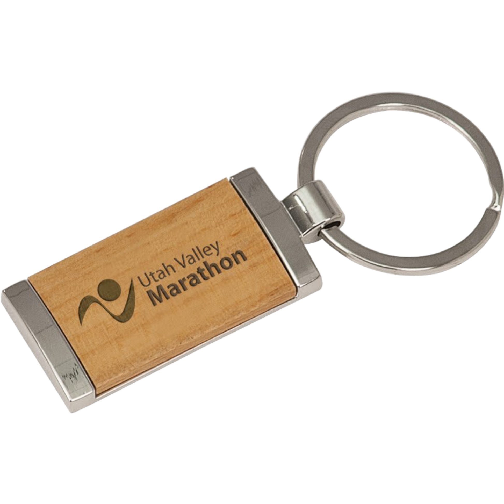 Wood Keychain 3 3/8" x 7/8" / Maple / Rectangle