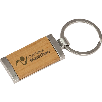 Wood Keychain 3 3/8" x 7/8" / Maple / Rectangle