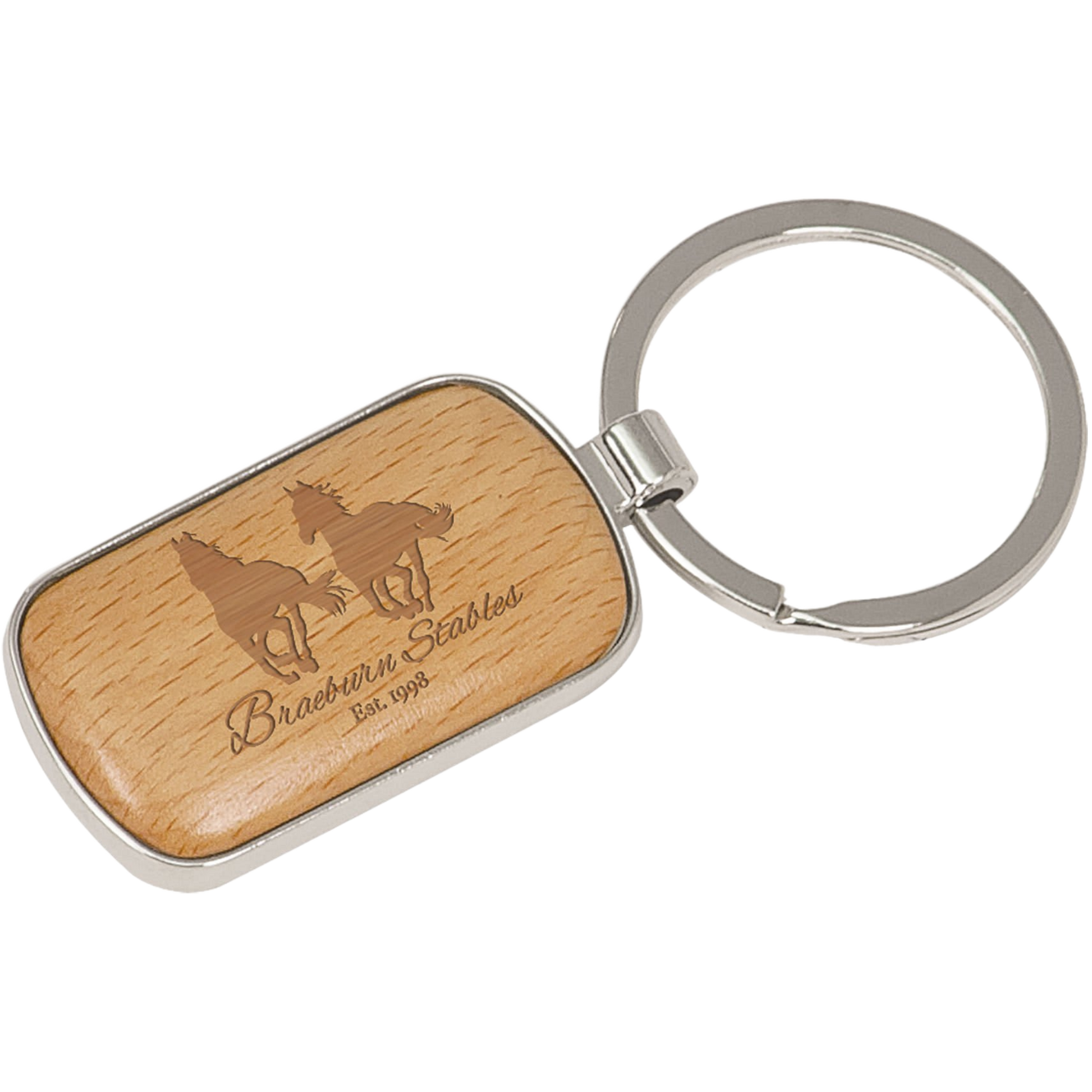 Wood Keychain 3 1/8" x 1" / Maple / Rounded Corners