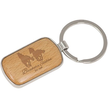 Wood Keychain 3 1/8" x 1" / Maple / Rounded Corners