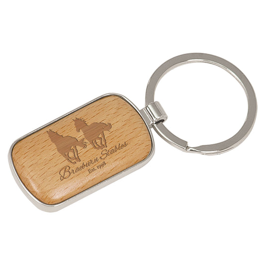 Wood Keychain Rounded Corners