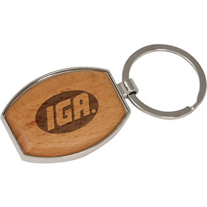 Wood Keychain 3 3/8" x 1.5" / Maple / Oval