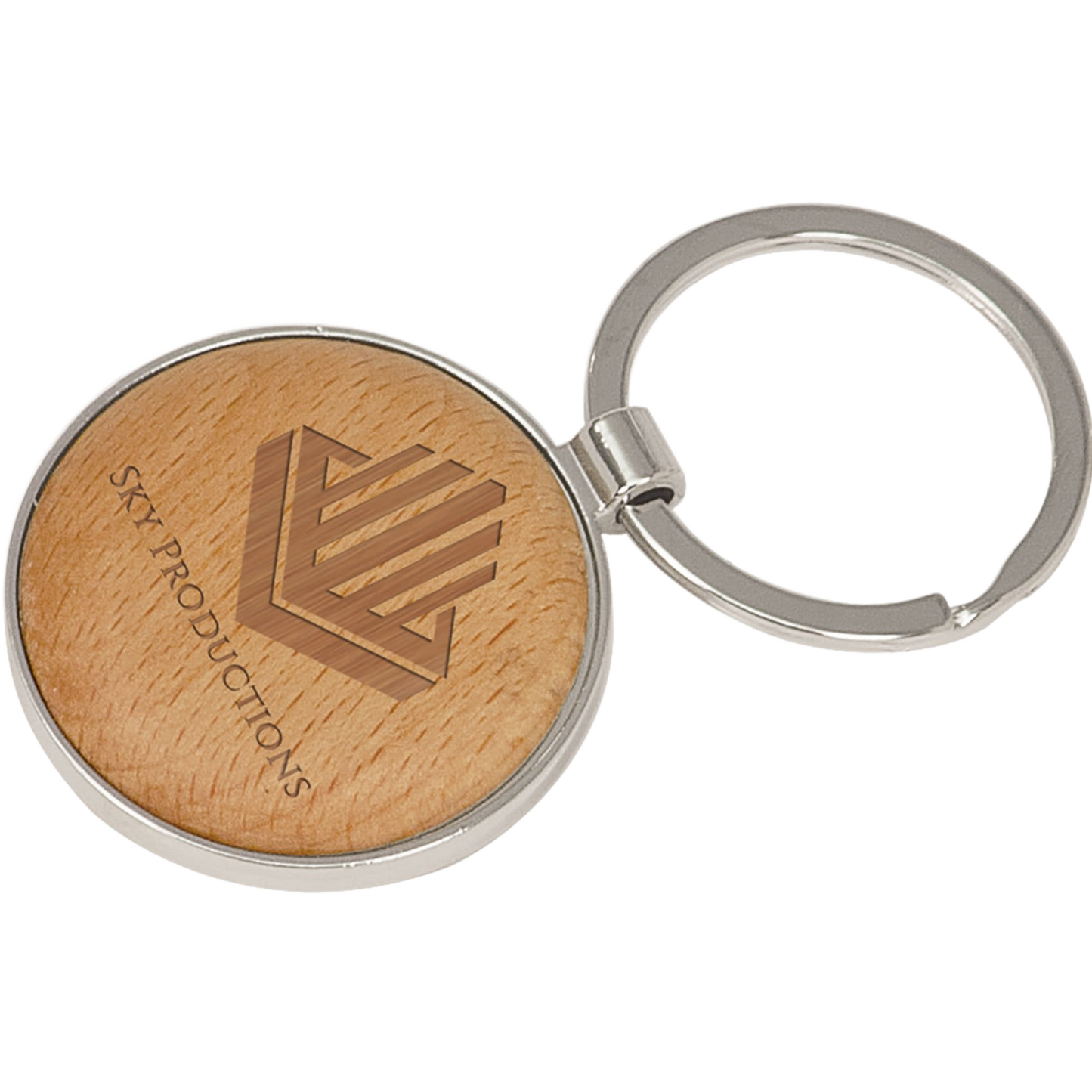Wood Keychain 3" x 1.625" / Maple / Round
