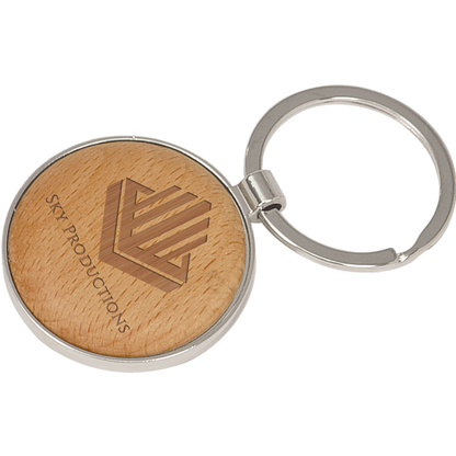 Wood Keychain 3" x 1.625" / Maple / Round