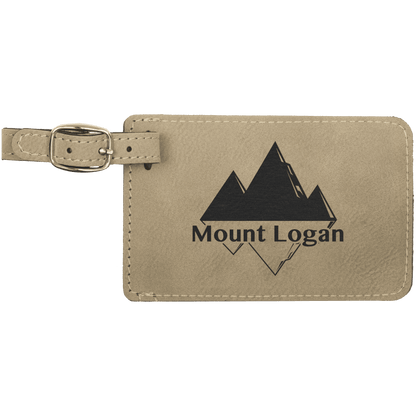 Leatherette Luggage Tag 4 1/4" x 2 3/4" / Light Brown