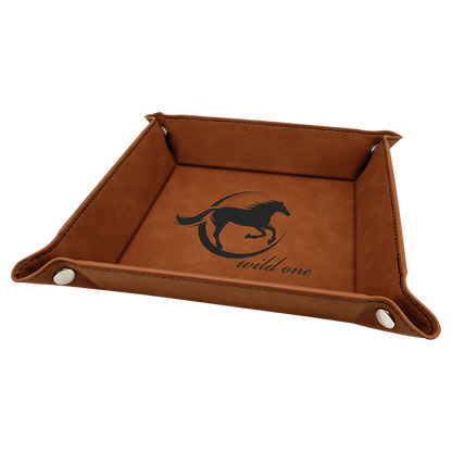 Folding Dice Tray Small / Rawhide