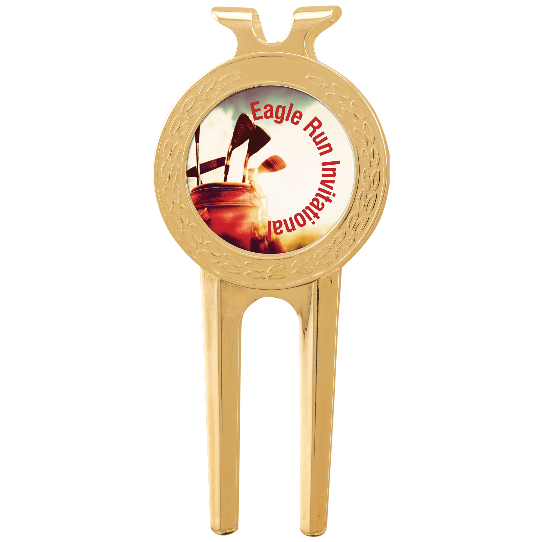 Golf Divet Repair Tool 1.5" x 3" / Gold