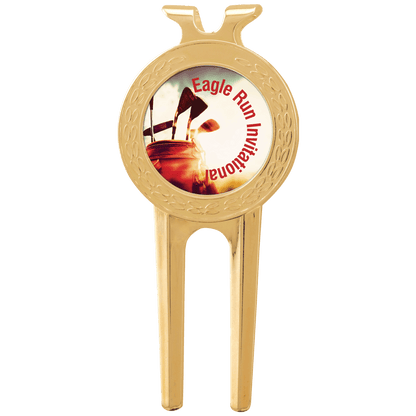 Golf Divet Repair Tool 1.5" x 3" / Gold