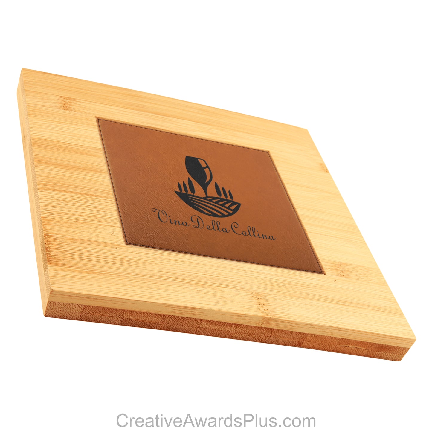 Bamboo Trivet with Ceramic Insert 7.25" x 7.25" Trivet - 4.25" x 4.25" Ceramic insert / Bamboo