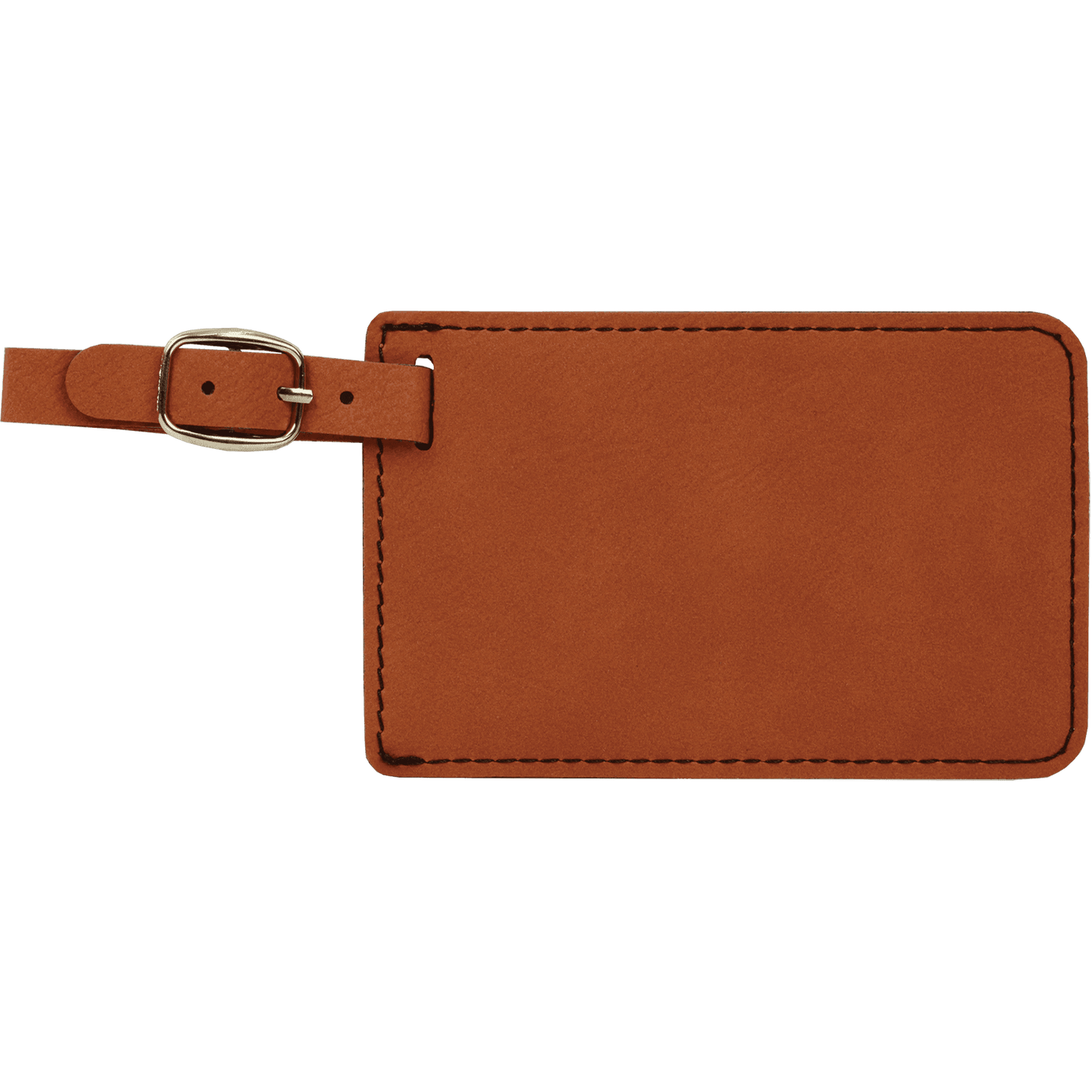 Leatherette Luggage Tag 4 1/4" x 2 3/4" / Rawhide