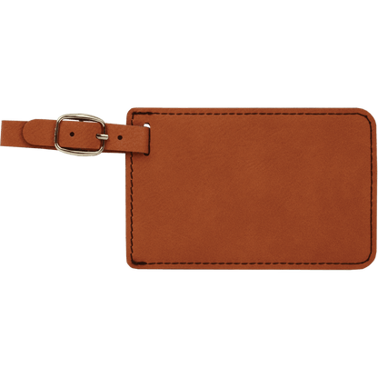 Leatherette Luggage Tag 4 1/4" x 2 3/4" / Rawhide
