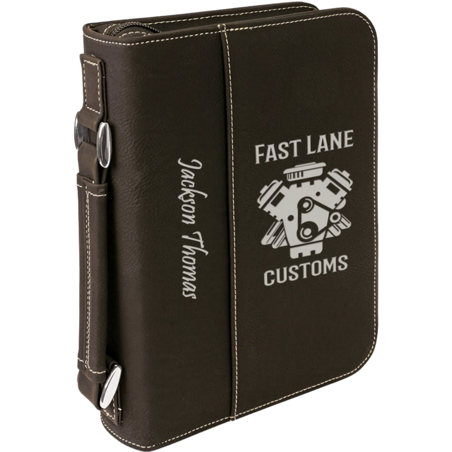 Bible Cover 6.75" x 9.25" x 2" / Black/Silver