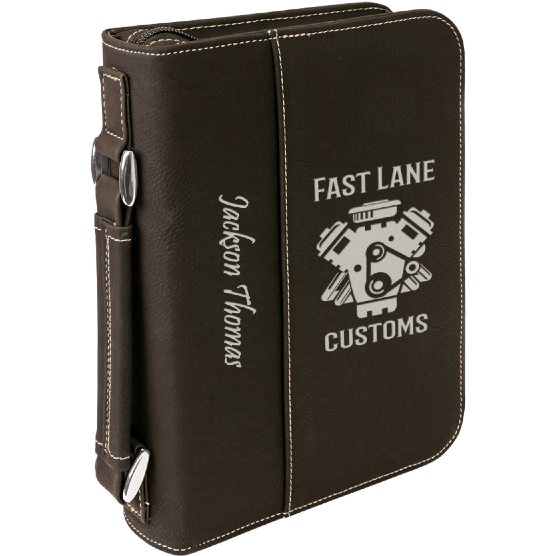 Bible Cover 6.75" x 9.25" x 2" / Black/Silver