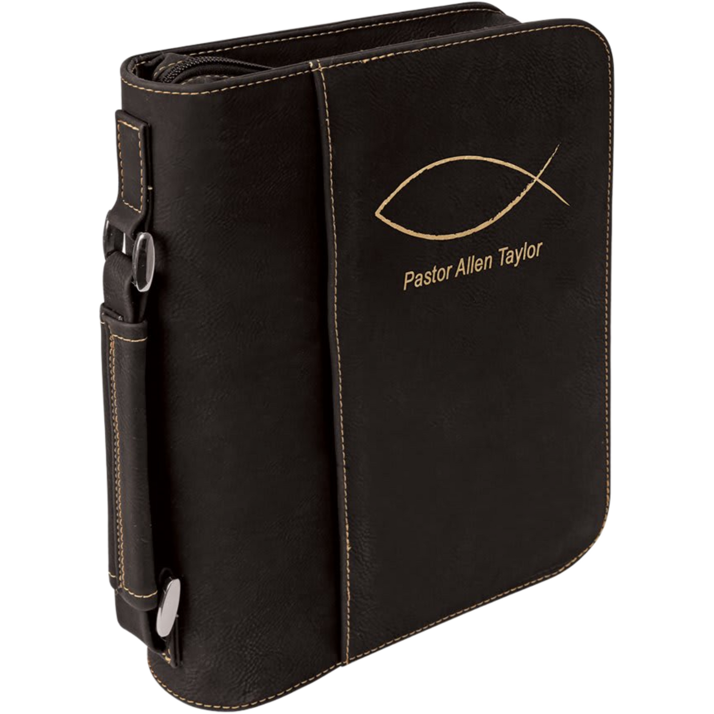 Bible Cover 7.5" x 10.75" x 2.75" / Black/Gold
