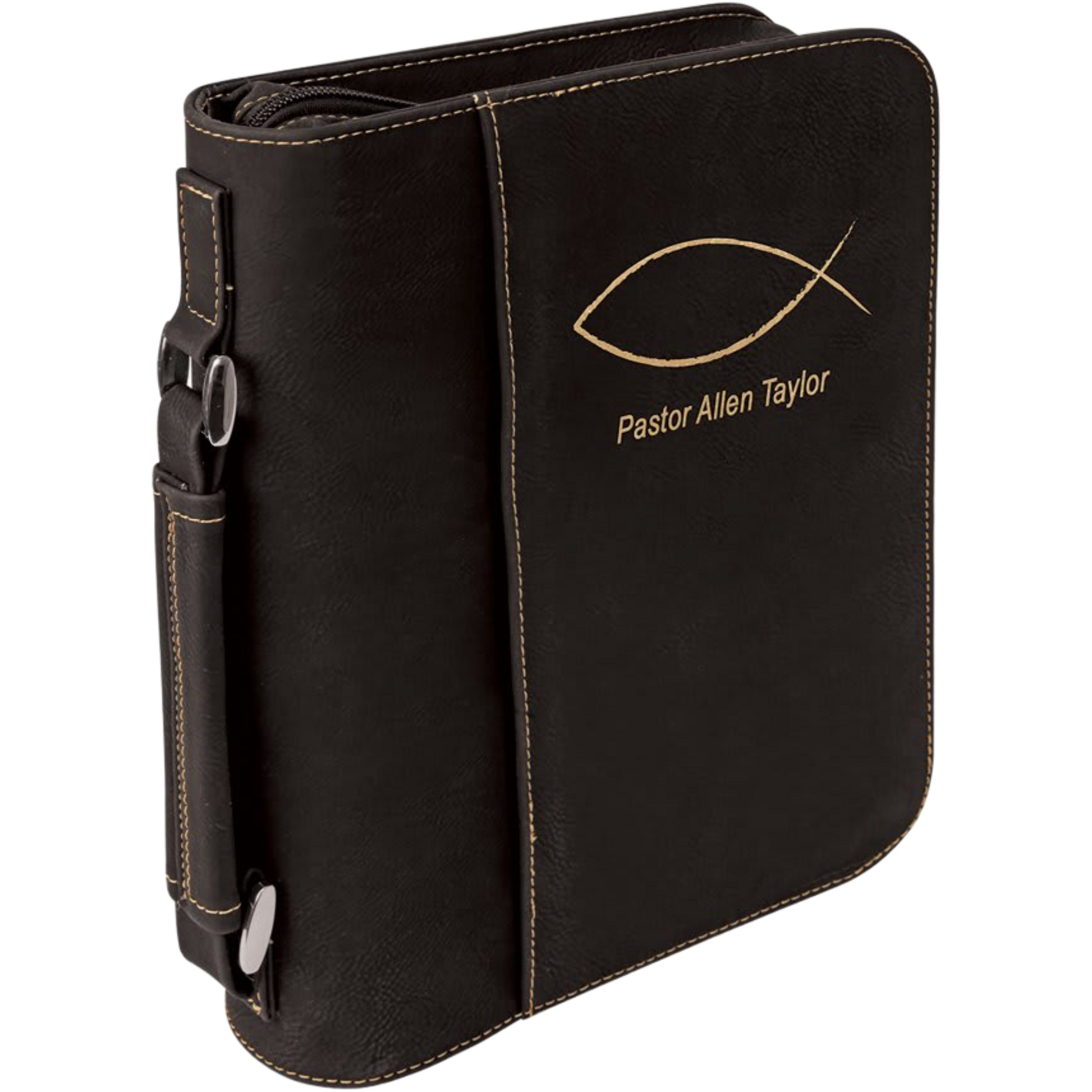 Bible Cover 7.5" x 10.75" x 2.75" / Black/Gold