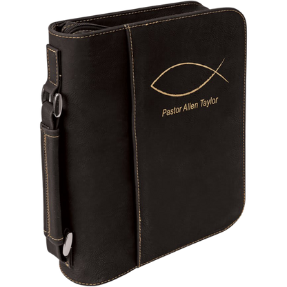 Bible Cover 7.5" x 10.75" x 2.75" / Black/Gold