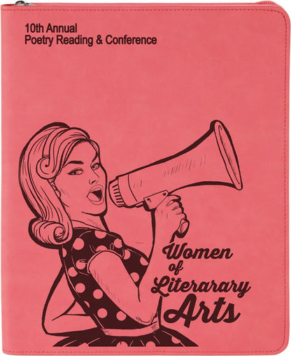 Potfolio with Zipper 9.5" x 12" / Pink