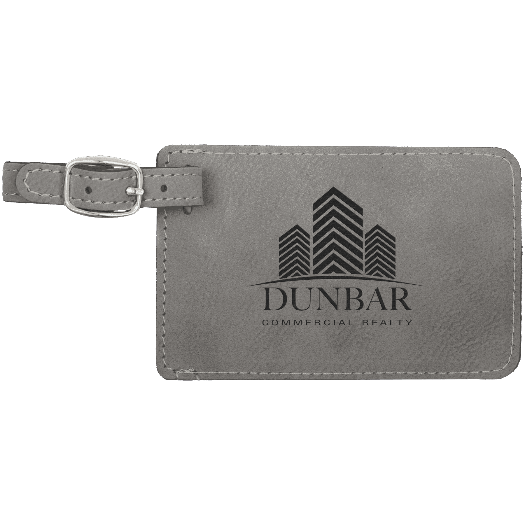 Leatherette Luggage Tag 4 1/4" x 2 3/4" / Gray