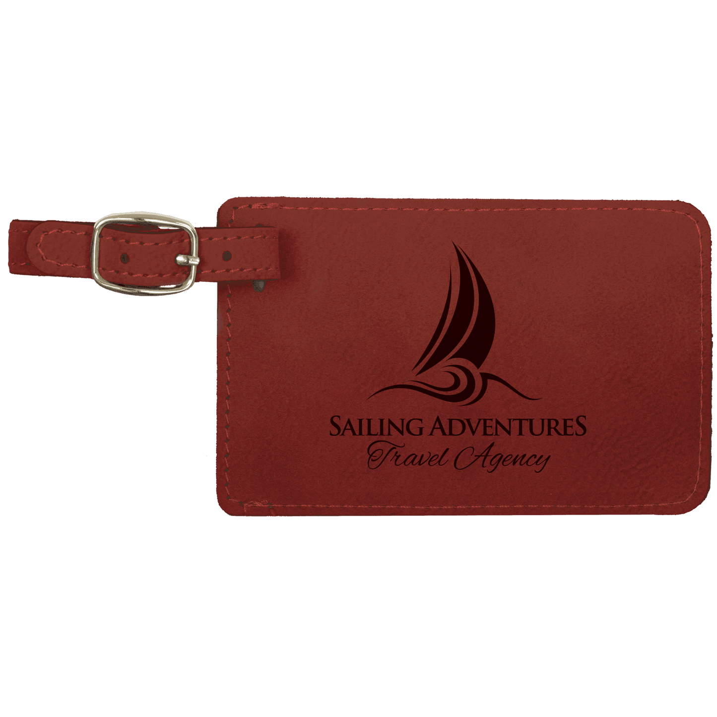 Leatherette Luggage Tag 4 1/4" x 2 3/4" / Rose