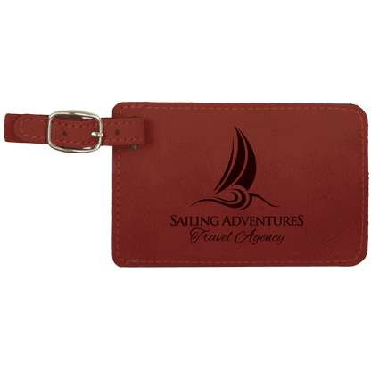 Leatherette Luggage Tag 4 1/4" x 2 3/4" / Rose