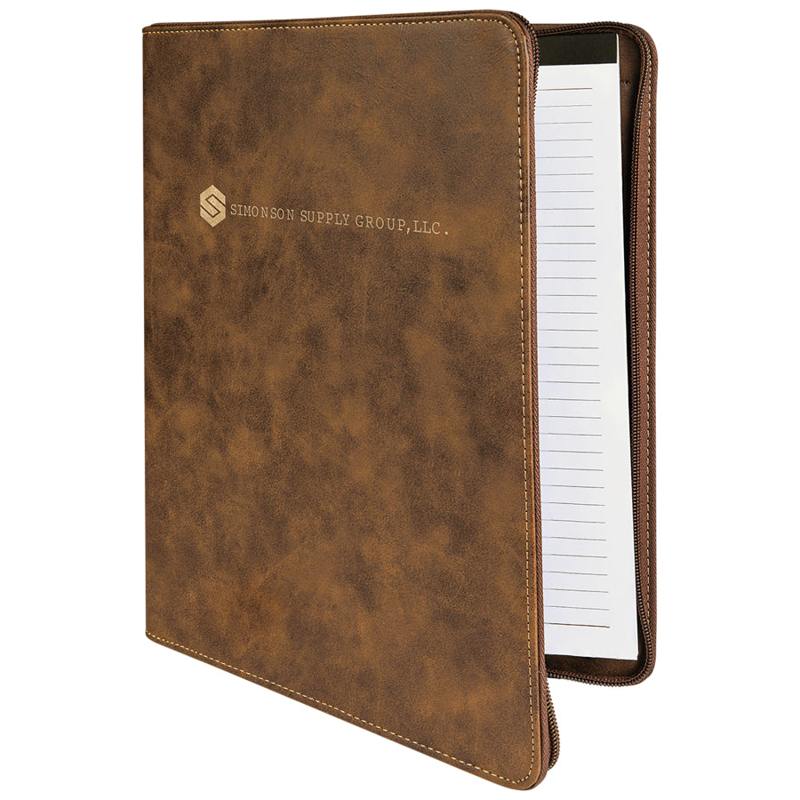 Potfolio with Zipper 9.5" x 12" / Rustic/ Brown