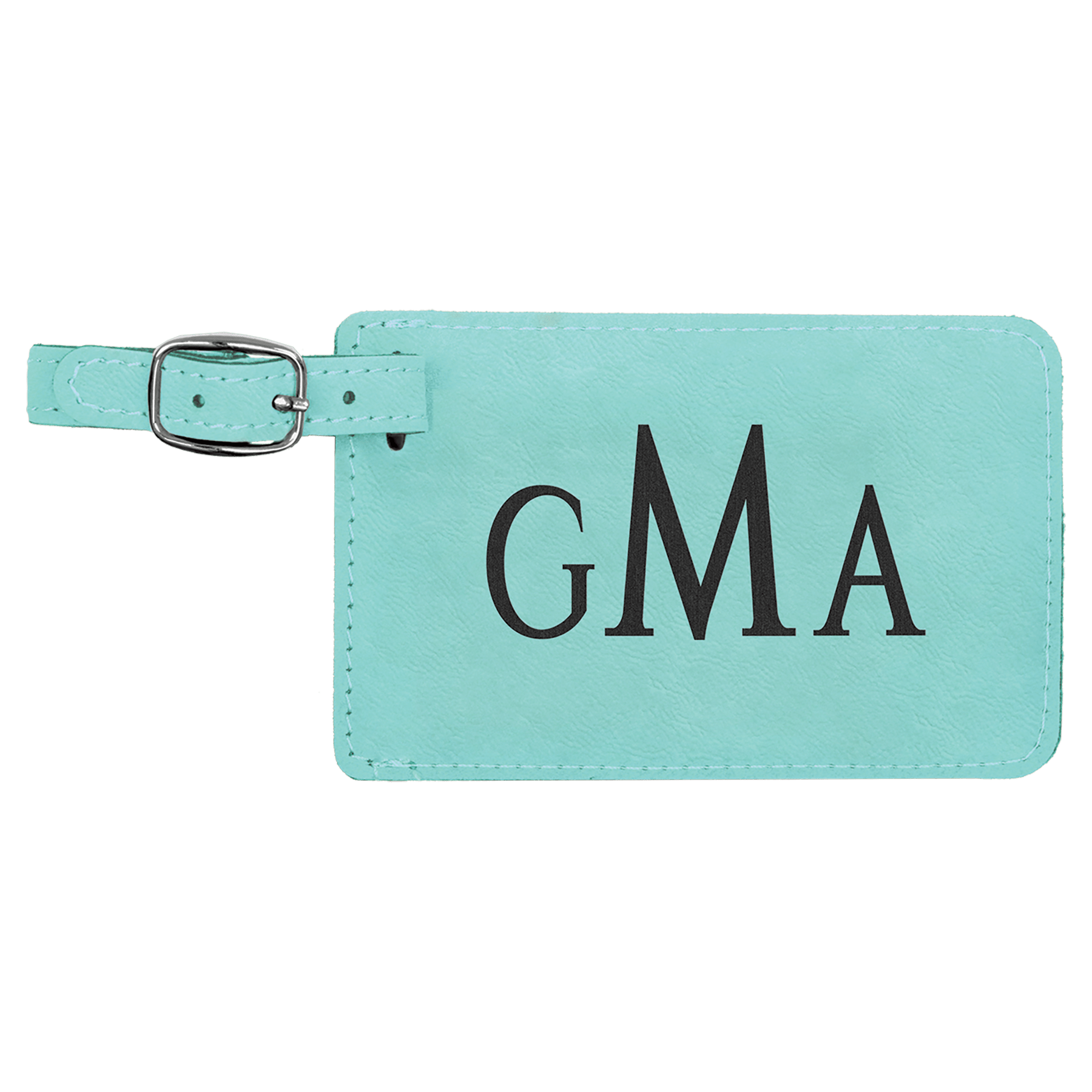 Leatherette Luggage Tag 4 1/4" x 2 3/4" / Teal