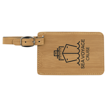 Leatherette Luggage Tag 4 1/4" x 2 3/4" / Bamboo