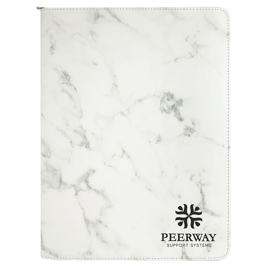 Potfolio with Zipper 9.5" x 12" / White Marble