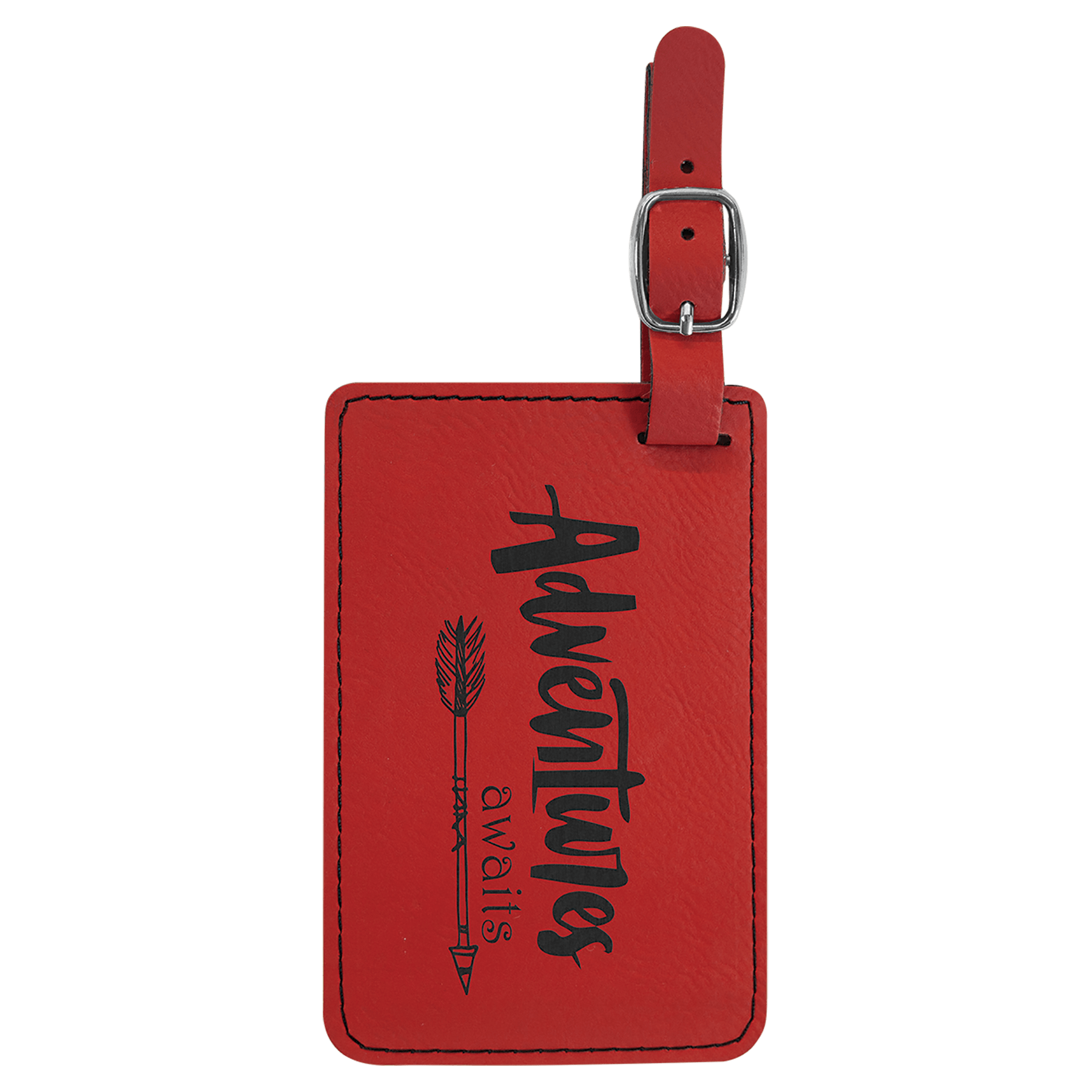 Leatherette Luggage Tag 4 1/4" x 2 3/4" / Red