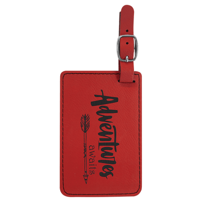 Leatherette Luggage Tag 4 1/4" x 2 3/4" / Red
